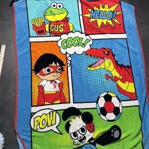 Ryan's World Plush Blanket & Throw preowned 60x46 double sided F-147‎